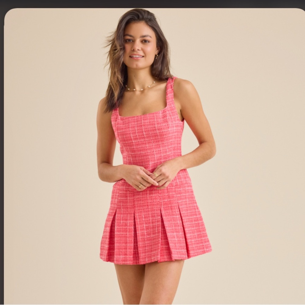 Chic Pink Tweed Dress BNWT Valentines Day
